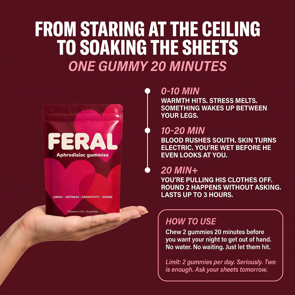 FERAL GUMMIES. The Female Arousal Gummy That Actually Works